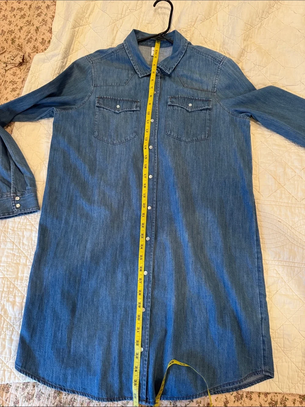Old Navy Denim Button-Down Midi Shirt Dress in Blue - Picture 2 of 9